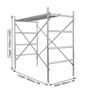 Sistema di Ponteggio Mobile in Acciaio Zincato con Telaio a H 1700*600*1800mm, Scala da Costruzione e Ponteggio per Muratori - Product Image 2