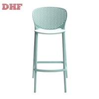 Chaise en plastique PP moderne multicolores DHF, chaise haute de salle à manger