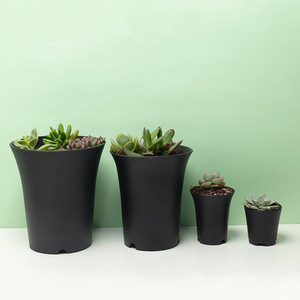 Maceta Redonda de Plástico Blanca y Negra de 10.5*13.5cm para Balcón, Maceta Profunda para Plantas, Maceta de Malla para <span class=keywords><strong>Cactus</strong></span> y Suculentas - Product Image 2
