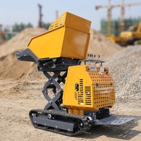 Mini-dumper Liondi à chenilles, à essence, auto-chargeur et auto-déchargeur, capacité de chargement 500 kg