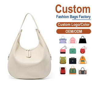 Sac Hobo de Luxe Personnalisé en Cuir Véritable Vintage Crème, Sac à Main Designer Anti-Vol avec Bandoulière Réglable - Product Image 1