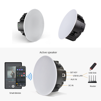 Haut-parleur de plafond sans fil 60W AirPlay Multiroom DLNA WiFi 2.4G 5G BT5.4 USB LAN Actif pour Home Cinéma et Fêtes