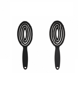 L Handle professional roll <b>brush</b> ceramic barrel <b>hair</b> <b>brush</b> with soft boar bristle and non slip rubber handle <b>for</b> salon styling - Product Image 3