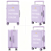 Valise rigide à ouverture frontale en ABS, personnalisable directement en usine, avec serrure TSA, élégante et tendance pour les voyages