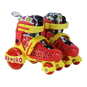 Bebek bebek özelleştirilmiş tri-tekerlek ayarlanabilir rulo Quad skate 2-in 1 tekerlekli paten sekar 3 tekerlekler çocuk ayakkabı paten