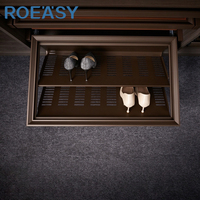 Organisateur de rangement de luxe pour dressing, tiroir à chaussures coulissant à cadre en aluminium pour armoires de chambre