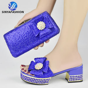 All'ingrosso Italiano Estate & Autunno Italiano Scarpe e Borsa di colore giallo per la sposa abbinamento matrimonio scarpe da sposa e borsa - Product Image 2