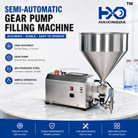 Machine de remplissage de liquides semi-automatique facile à utiliser avec pompe à engrenages en acier inoxydable pour produits chimiques, cosmétiques et sauces