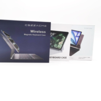 Caja de papel de cartón para portátil rígida de lujo Base y tapa de revestimiento de esponja para iPad Estuche para teclado inalámbrico