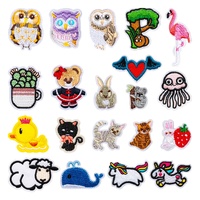 Mignon mini patchs d'animaux brodés transfrontaliers jaune canard hibou petite taille toile PVC ordinateur broderie sur tissu