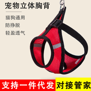 Harnais de poitrine pour chien, gilet en maille respirante pour petits chiens, Teddy Bichon Frise Pomeranian, rose, rouge, bleu, rose rouge, noir - Product Image 4