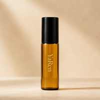 En stock, flacon en verre ambré personnalisé avec logo, 2 ml, 3 ml, 5 ml, 10 ml, avec bille roulante pour huile essentielle, parfum, emballage de voyage