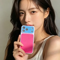 Coque de téléphone 2-en-1 en PC acrylique brillante, antichoc et antidérapante, couleur macaron, pour iPhone 17 16 15 Pro Max