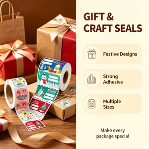 Custom Roll Sealing Sticker <b>Waterproof</b> Transparent Packaging Seal <b>Label</b> For Gift Craft - Product Image 2