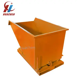 Huachen 3CBM Auto-Dumping Bin basculante Salta Caixas basculantes de aço portátil depósito de lixo