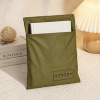 Pochette en coton avec rabat et nœud en ruban, sac d'emballage multi-usages pour cadeaux, vêtements, bijoux, cosmétiques, rangement
