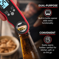 Accessoires de cuisine Thermomètre numérique pour la cuisson de la viande à lecture rapide avec sonde pliable, écran LCD rétroéclairé, plastique, plage de -50 à 300 °C