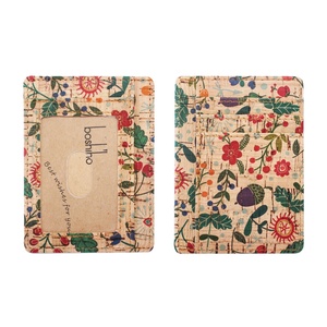 Boshiho Customized Logo <b>RFID</b> Blocking Slim Card Holder Bifold Vegan Cork Card Holder Eco Friendly <b>Wallet</b> for Women - Product Image 2