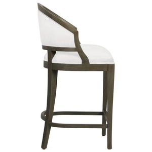 Taburete de barra Sylvie de madera maciza/tapizado en caoba gris cepillada, taburete de barra alto y duradero para el hogar, bar y comedor - Product Image 3
