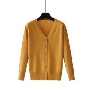 <span class=keywords><strong>Cardigan</strong></span> leggero multi colori a manica lunga da <span class=keywords><strong>donna</strong></span> con scollo a V di base pronto per la spedizione all'ingrosso della fabbrica - Product Image 5