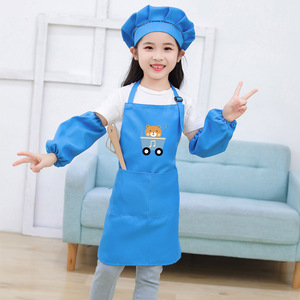 Logotipo personalizado impermeable en <span class=keywords><strong>blanco</strong></span> poliéster jardín escuela pintura cocina Chef niño niños Mini <span class=keywords><strong>delantal</strong></span> - Product Image 3