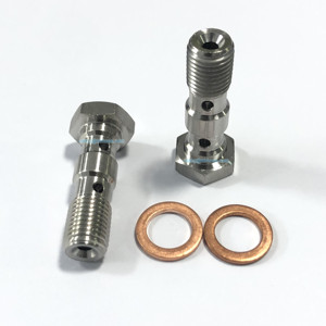 Perno Banjo de acero inoxidable para motocicleta, pinza de freno, cilindro maestro con arandelas de cobre, 10mm, M10 x 1,0 - Product Image 4