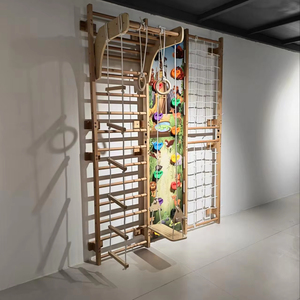 Set da Arrampicata per Bambini 9 in 1, Struttura in Legno per Giochi di Arrampicata, Attrezzatura da Palestra per Bambini - Product Image 1