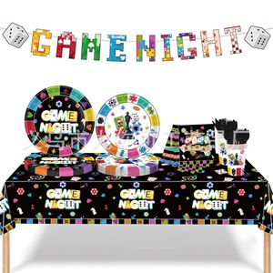 Assiettes en papier colorées jetables Yunik pour jeux de société, ensemble de vaisselle pour décorations de fête d'anniversaire - Product Image 4