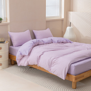 <strong>Neutral</strong> Plaid Soft Microfiber 3-Piece <strong>Bedding</strong> Quilt <strong>Set</strong> - Product Image 4