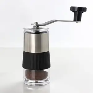 Penggiling kopi Manual portabel, penggiling kopi kapasitas besar baja tahan karat kualitas Premium mesin kopi dioperasikan tangan