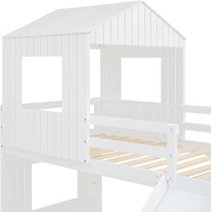 Cama Infantil Tipo Casa de Árbol con Diseño Personalizado, Fabricada en Fábrica, Cama Literas de Madera para Niños y Niñas con Tobogán - Product Image 3