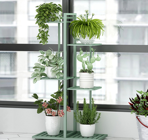 Support à plantes minimaliste moderne pour salon, support à fleurs en fer forgé à plusieurs niveaux, étagère de balcon - Product Image 3