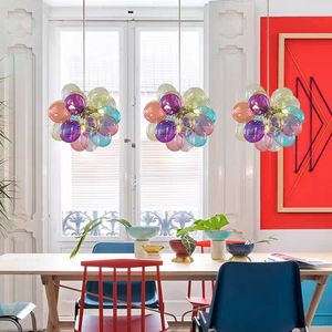 Hiện đại dẫn đèn chùm thủy tinh đầy màu sắc toàn cầu Bong Bóng Đèn chùm 5-ánh sáng bóng bóng trẻ em ánh sáng mặt dây chuyền - Product Image 6