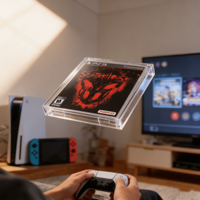 Boîte de présentation de jeux vidéo en acrylique transparente classique empilable et durable, faite à la main, pour console PS5 Switch
