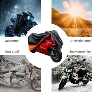 Подгонянный сверхпрочный водонепроницаемый чехол для мотоцикла 190T с пыленепроницаемым рисунком 210D Оксфорд УФ-защита для мотоцикла наружного хранения - Product Image 6