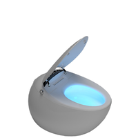 Toilette intelligente en forme d'œuf pour la maison et l'hôtel, avec limite de pression d'eau, bouclier en mousse, fonction vocale, toilette monobloc