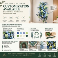 Arrangements de fleurs en soie mélangée réalistes et personnalisés, centre de table en forme de boule de roses bleu royal pour mariage et remise de diplôme