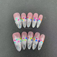 Pure Hand-presionado Nail Bling Flash French Gradient Glitter Alta calidad Reutilizable Fábrica al por mayor