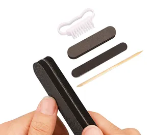Одноразовый набор для маникюра и педикюра, черная Маленькая деревянная пилка для ногтей и буферный набор