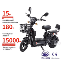 Sepeda Motor Listrik Dewasa E-Scooter EV Bike Baterai Asam Timbal 48V Jarak Tempuh 25-35km Keranjang Depan Moped Roda Dua OEM Grosir