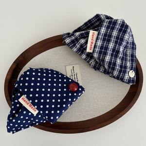 Элегантный корейский стиль преппи цвет блок темно-синий горошек треугольная заколка для волос Акула для женской задней части головы - Product Image 4