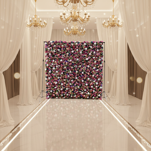 Elegante Panel de Fondo Floral 3D de Rosas Artificiales de Seda Rosa 5D Hechas a Mano para <span class=keywords><strong>Bodas</strong></span>, Hogar, Salón, Día de San Valentín - Product Image 6