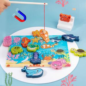 Jeu de pêche Montessori multifonctionnel, animaux marins, blocs à lacer, tableau de dessin et de peinture, jouet pour enfants - Product Image 3