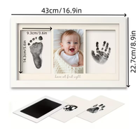Cadre photo en bois DIY pour empreintes de mains et de pieds, cadre commémoratif, cadeau pour nouvelle maman, bois naturel pour encadrement photo