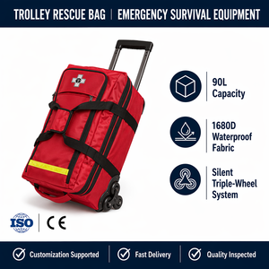Sac <span class=keywords><strong>de</strong></span> sauvetage professionnel robuste 90L, imperméable 1680D, avec bande réfléchissante pour les premiers secours - Product Image 2