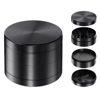 Meilleure vente transfrontalière : Grinder manuel vintage en alliage de zinc à quatre couches pour tabac, 63MM 50MM 40MM, imprimé UV multi-motifs