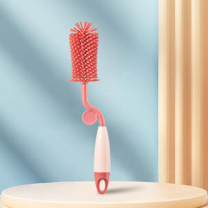 Vente en gros en stock brosse à <span class=keywords><strong>biberon</strong></span> brosse à <span class=keywords><strong>tétine</strong></span> 360 rotation 2-en-1 brosse de nettoyage en silicone pour biberons - Product Image 5