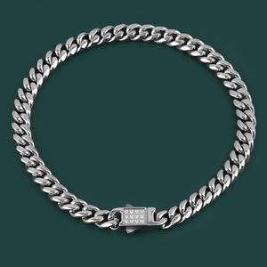 Pulsera de Cadena Cubana Unisex de Acero Inoxidable al por Mayor, Estilo Hip Hop, con Diamantes CZ y Zirconia como Joya Principal - Product Image 1