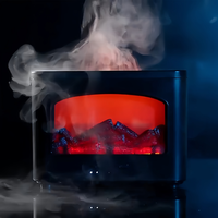 Diffuseur d'arômes USB 270 ml pour la maison, humidificateur flamme de cheminée, humidificateur d'ambiance effet feu de camp