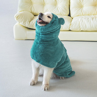 Peignoir de bain pour chien à capuche en polyester, personnalisable avec logo, pour été/printemps, manteau de séchage de luxe pour animaux de compagnie, serviette douce, motif uni, Halloween